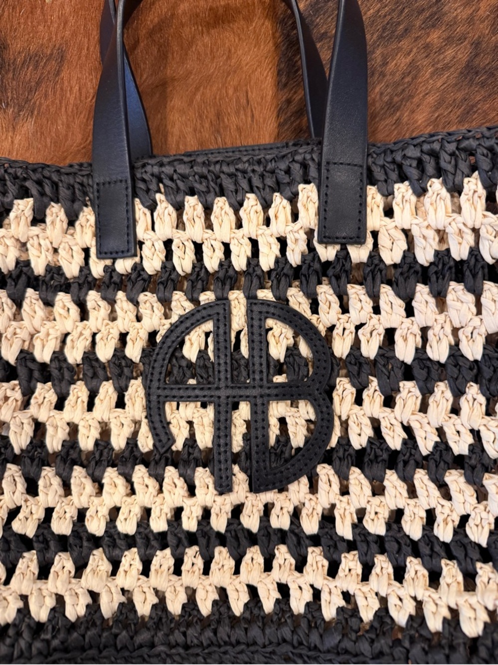 Anine Bing Small Rio Straw Raffia Tote - Picture 3 of 8